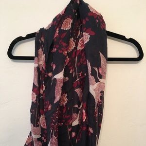 Floral bird print infinity scarf